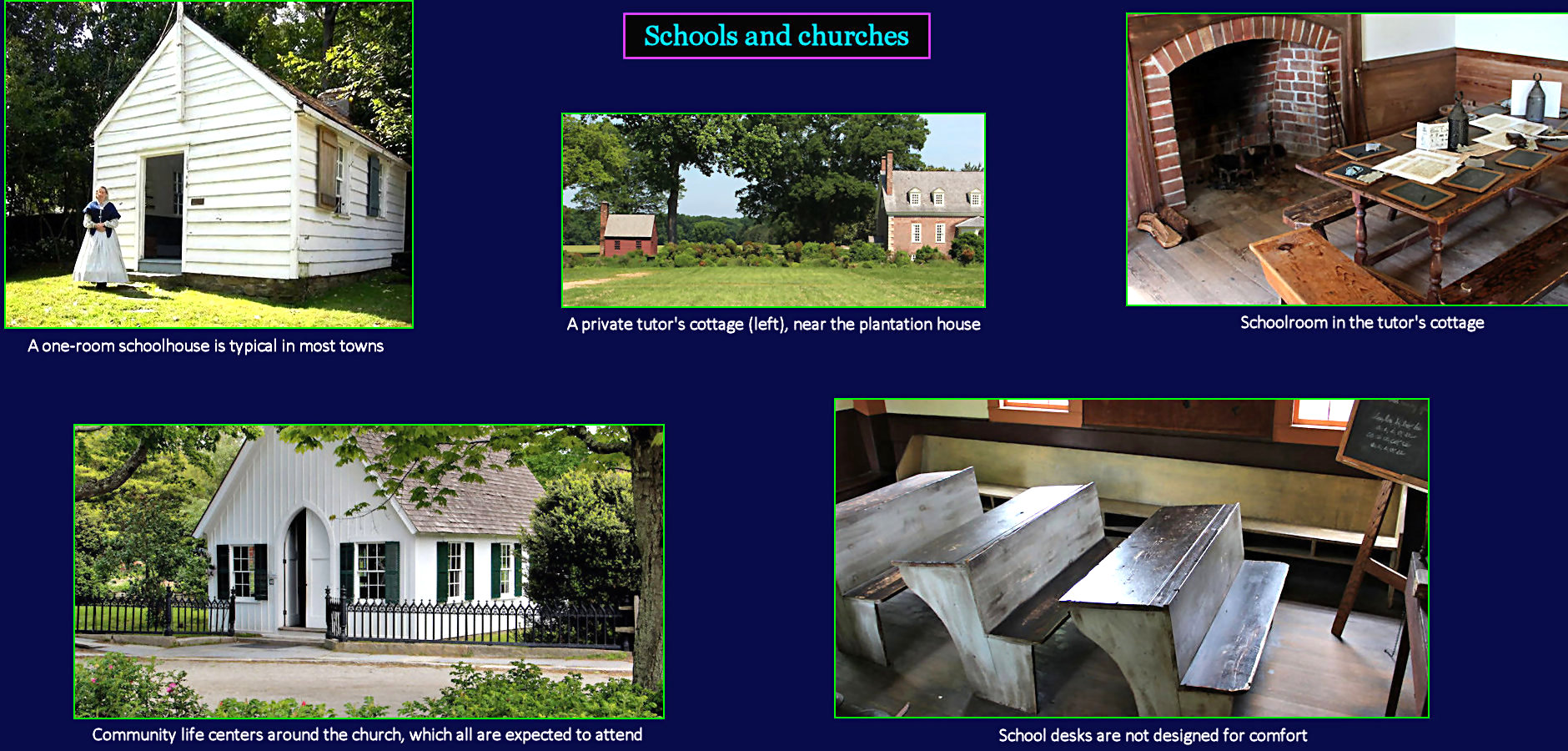 Schools and churches, 1700